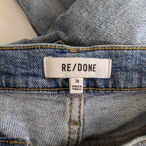 RE/DONE 90s High Rise Ankle Crop Distressed Button Fly Jeans 28 Women's Preowned - Picture 6 of 10
